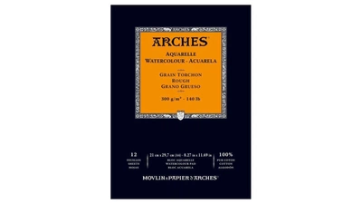 Альбом для акварели Arches, А4, 12 листов, 300 г/м2, 100% хлопок, Rough, Природный белый, (1795101)