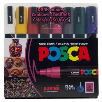 Набір маркерів uni POSCA Dark Color 1,8-2,5 мм (PC-5M DARK COLOR 8C)