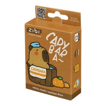 Мел белый квадратный ZIBi Capybara 12шт (ZB.6706-12)
