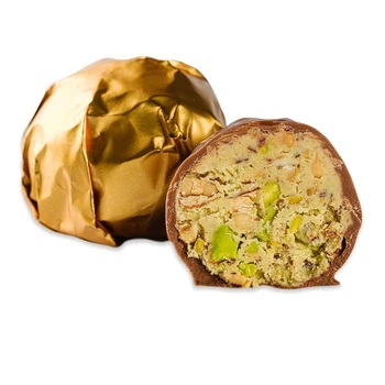 Дубайські цукерки Lux Choco #3112 з подрібненим мигдалем, фісташкою та лісовими горіхами 1шт