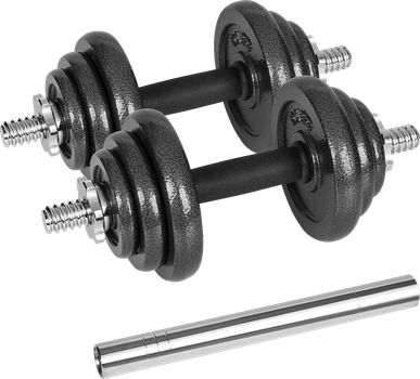 Hantle żeliwne Rebel Active regulowane w walizce z gryfem, zestaw 20 kg RBA-2327-20 (5901890122252)