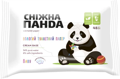 Упаковка вологого туалетного паперу Сніжна панда Baby 48 аркушів + 48 аркушів (4820183972668_1)