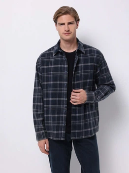 Сорочка бавовняна тепла чоловіча Colin's CL1075660IGC M Indigo Check (8684112829067)