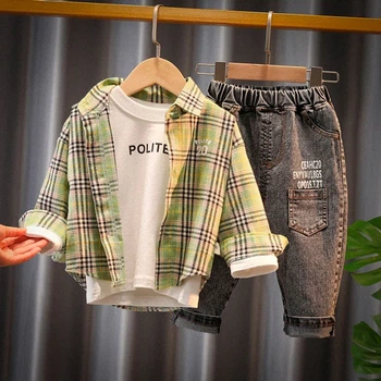Стильний дитячий костюм "Denim Flare" Зелений 100 см