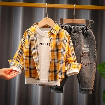 Стильний дитячий костюм "Denim Flare" Жовтий 90 см