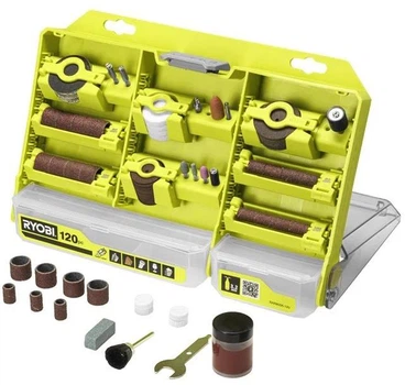 Комплект принадлежностей RYOBI RAR800K-120 1/8" для мини дрели, гравера, реноватора 120 шт Кейс (5132005872)
