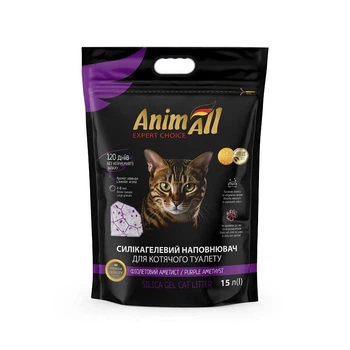 Наполнитель для кошачьего туалета AnimAll Фиолетовый аметист силикагелевый 15 л (4820224500621)