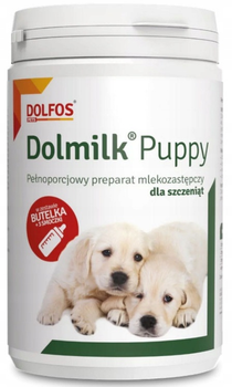 Замінник молока Dolfos Dolmilk Puppy з пляшечкою та сосками для цуценят 300 г (5902232645972)