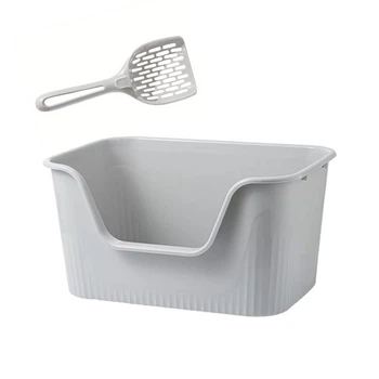 Туалет лоток для кошек Taotaopets 262207 40 см Gray с лопаткой