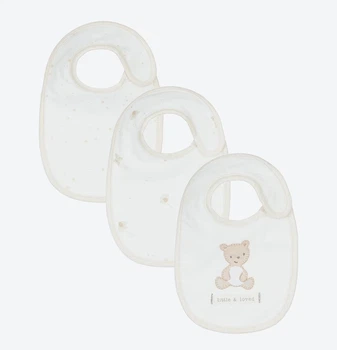 Слинявчик набір 3 шт. на липучці для хлопчика Mothercare Litle and Loved UA013-8758 050-68 см (0-6 months) білий