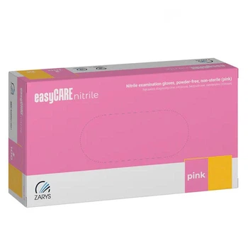 Перчатки нитриловые Zarys easyCARE nitrile PINK розовые неопудренные, размер L, 100 шт