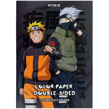 Папір кольоровий двосторонній Kite Naruto А4 NR24-250