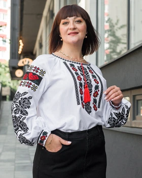 Вишиванка Жайворонки-2, 52/54, білий
