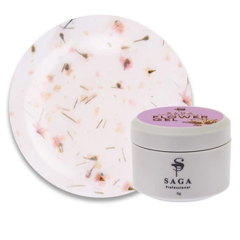 Гель Saga Professional Flower Gel 08 із сухоцвітами, колір рожевий, 5 мл (2000994202877)