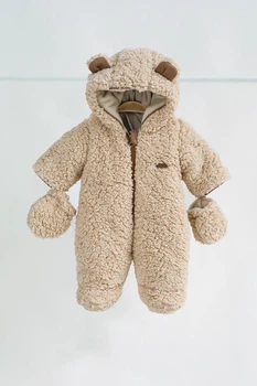 Сплошной комбинезон детский зимний для новорожденных MagBaby Teddy 112353 68 см Бежевый