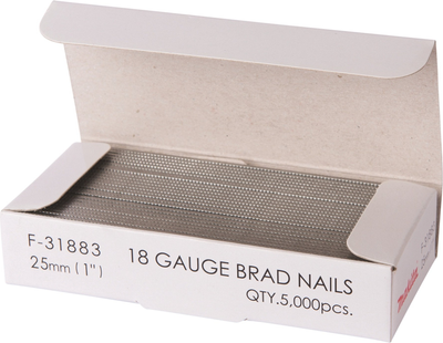 Gwoździe Makita F-31883 18GA 25 x 1.2 mm do gwoździarki 5000 szt (88381292443)