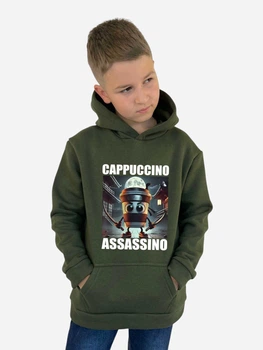 Підліткове тепле худі для хлопчика Спиногриз Cappuccino Assassino 10-00976 146 см Хакі (ROZ6501079044)
