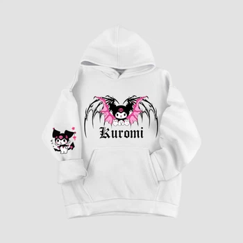 Детское теплое худи для девочки Спиногрыз Kuromi крила 10-001005 134 см Белое (ROZ6501079268)