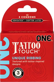 Презервативи One Tattoo Touch з текстурним малюнком 3 шт (ROZ6501053658)