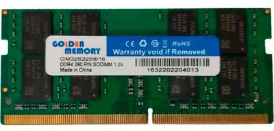 Оперативна пам'ять Golden Memory SODIMM DDR4-3200 16384MB PC4-25600 (GM32S22S8/16)