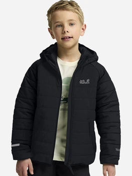 Подростковая демисезонная стеганая куртка для мальчика Jack Wolfskin New Zenon Jacket K A65455_6350 152 см Тёмно-серая (4064886552301)