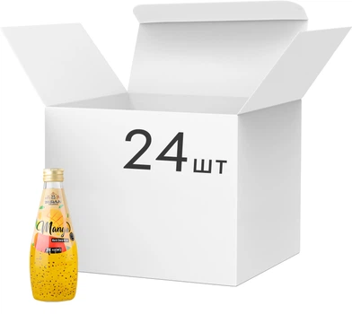 Упаковка напою Bisan Basil Seed Drink Mango 290 мл х 24 шт (4820186124972)