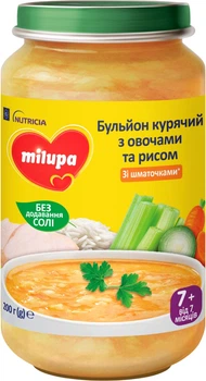 Курячий бульйон Milupa з Овочами та Рисом для дітей від 7 місяців 200 г (5900852073885)