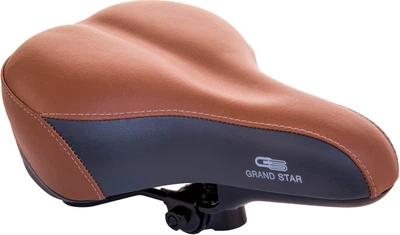 Сідло Grand Star GS-809-B11D пружина з замком Світло-коричневе (41260_gst)