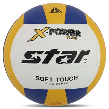 Мяч волейбольный клееный PU STAR X-POWER PLUS VB5055C-33_Белый-желтый-синий