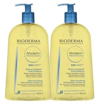 Набір з 2 упак. Bioderma Atoderm зволожувальна олія для ванни та душу 1000 мл