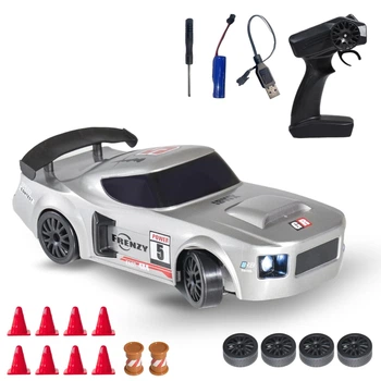 Радиоуправляемая дрифт-машина 4WD с LED-фарами 1:24 (серебристая)