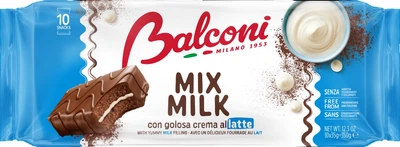 Мини бисквиты Balconi под шоколадной глазурью со сливками 350 г (8001585001071)