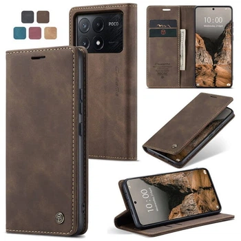 Чохол-книжка з магнітом Poco X6 Pro CaseMe Dark Brown (41349-05)