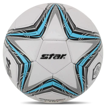Мяч футбольный №4 PU ламинированный сшит машинным способом STAR SPORTS 550 L101 SB8234_Белый-голубой