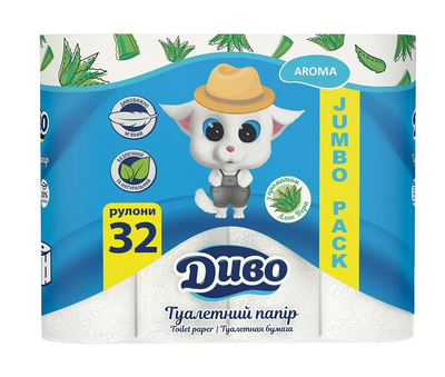 Туалетний папір Диво білий двошаровий 32 шт (4820003837054)