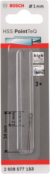 Zestaw wierteł do metalu Bosch HSS PointTeQ 1 x 12 / 34 mm 2 szt (2608577153)