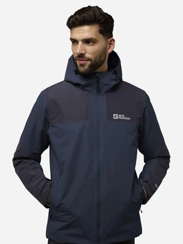 Куртка демісезонна з капюшоном чоловіча Jack Wolfskin Jasper Ins Jkt M A61872-C0412 2XL Синя (4064886588119)