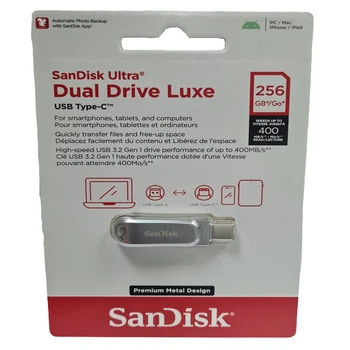 Флеш память 256Gb SanDisk Ultra Dual Drive Luxe Type-C / USB3.2 (400Mb/s) (56131)