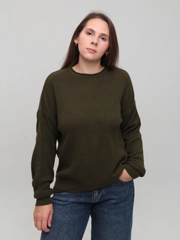 Светр жіночий хакі тонкий прямий 214281-8-Т ONE SIZE