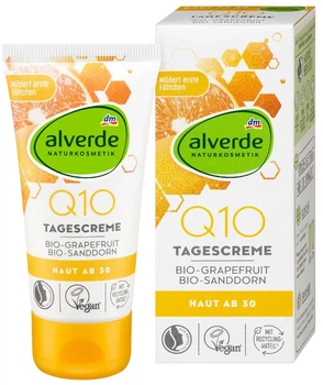 Крем для лица Alverde Naturskosmetik дневной защитный с коэнзимом Q10 50мл 4066447215397