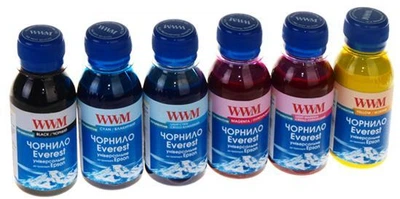Краска для принтера чорнило пігментне WWM for Epson Everest Color 100 мл комплект 6 штук