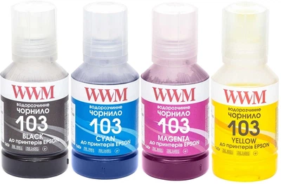 Краска для принтера чернила водорастворимые WWM for Epson L3100/3110/3150 Color 100 мл комплект 4 штуки