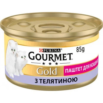 12шт, Паштет для кішок Purina Gourmet Gold. З телятиною для кошенят 85 г (7613036330596)