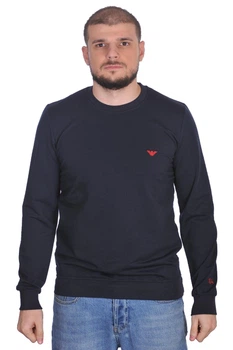 Світшот з логотипом Armani 24-24K-5000 S темно-синій