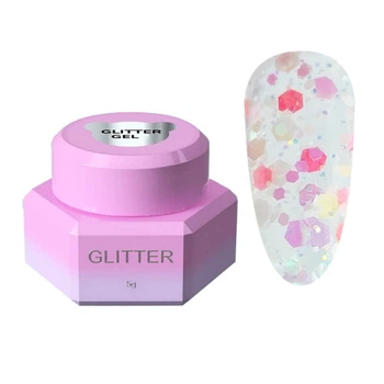 Гель для дизайну You Are Cute Glitter Gel 01 з різнокольоровим глітером різної форми та розміру 5 мл