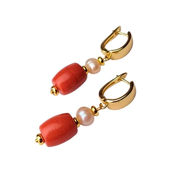 Серьги Darsana из коралла и жемчуга Каравелла