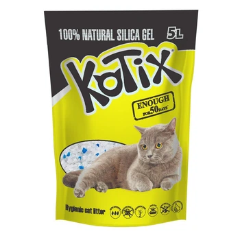 Наповнювач гігієнічний силікагелевий KOTIX для котячого туалету 5л
