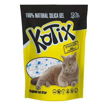 Наполнитель гигиенический силикагелевый KOTIX для кошачьего туалета 7.6л