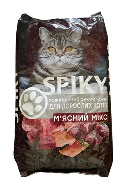 Сухой корм Spiky для взрослых кошек, мясной микс 1кг