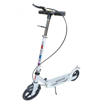 Самокат городской Adbor Scooter 007 Big с ручным тормозом и подножкой, цвет белый